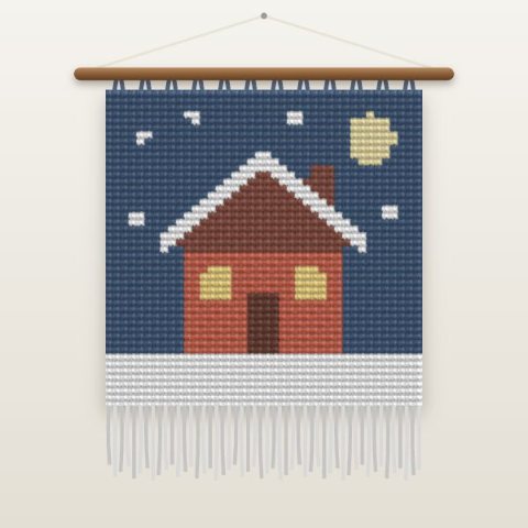 Casinha na neve em crochê