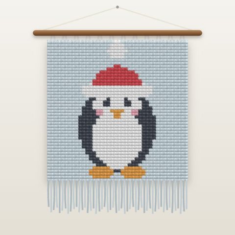 Pinguim de gorro em crochê